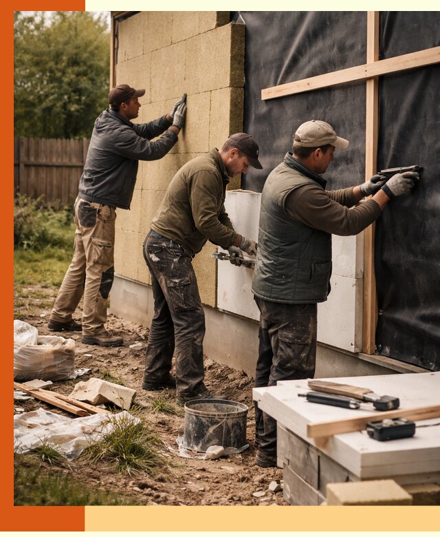 Утепление дачного дома под ключ в октябрьском