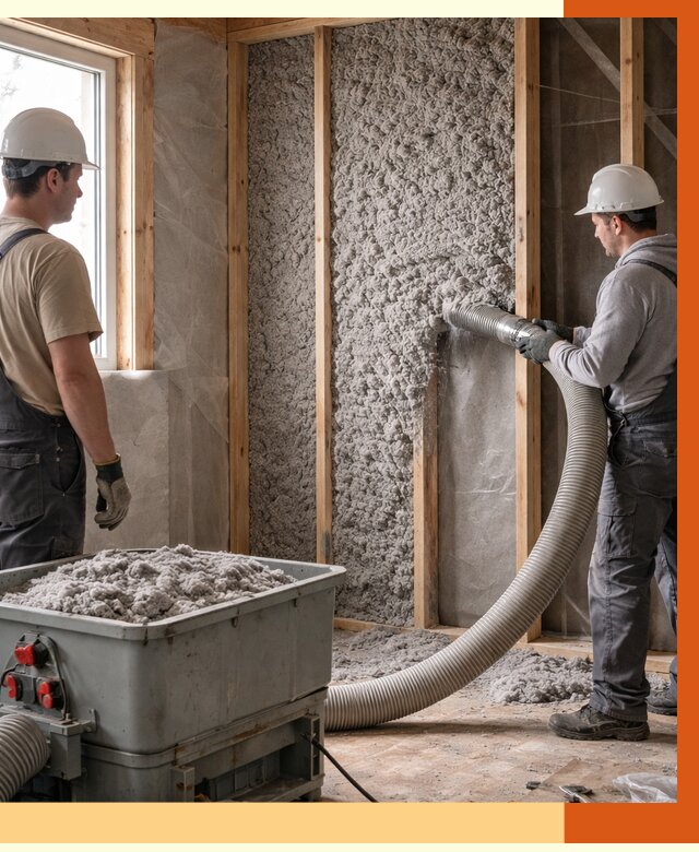 Утепление каркасного дома эковатой в октябрьском от 1864 руб. | ТепломастерКтб