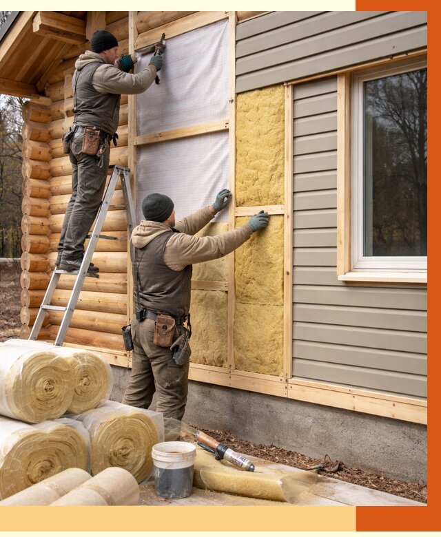 Утепление деревянного дома в октябрьском от 6421 руб./м2 — заказать работы | ТепломастерКтб