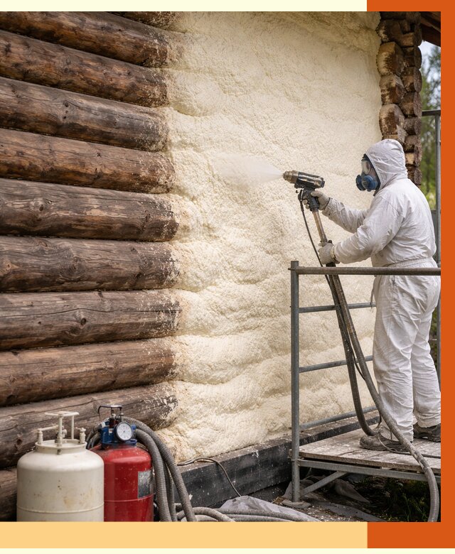 Утепление бревенчатого дома ППУ в октябрьском под ключ от 6473 руб. | ТепломастерКтб