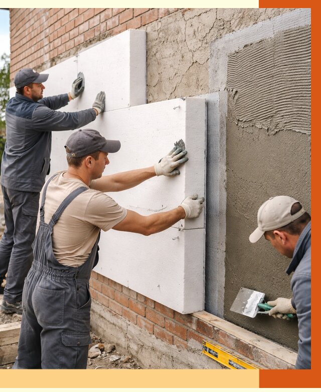 Утепление кирпичного дома в октябрьском от 4350 руб. под ключ | ТепломастерКтб