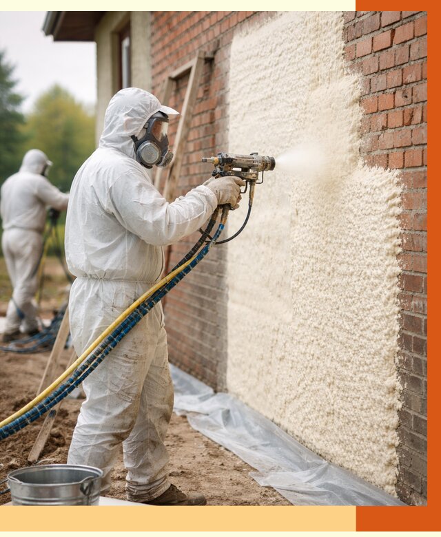 Утепление кирпичного дома ППУ в октябрьском под ключ от 6732 руб. | ТепломастерКтб