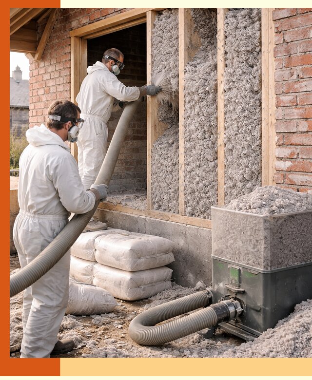 Утепление кирпичного дома эковатой в октябрьском