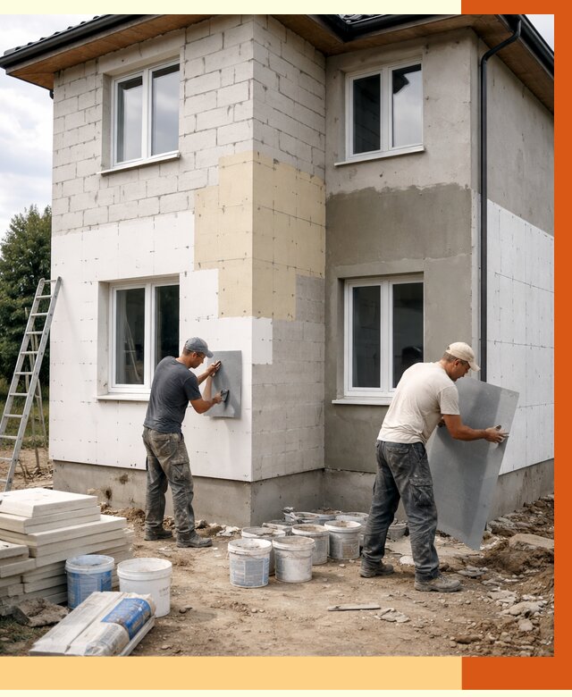 Утепление дома из газобетона в октябрьском от 4350 руб./м² — заказать у ТепломастерКтб