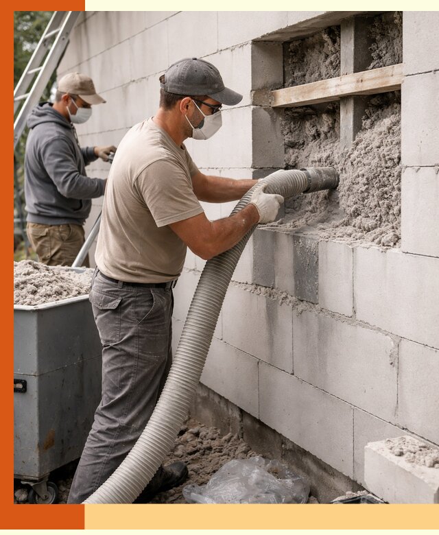 Утепление дома из газобетона эковатой в октябрьском