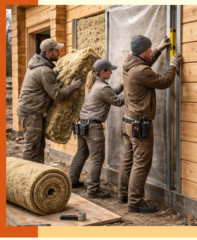 Утепление дома из двойного бруса в октябрьском качественно и надёжно