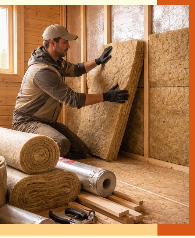 Утепление бани в октябрьском под ключ от 4661 руб./м2 — утеплить потолок, пол и стены | ТепломастерКтб