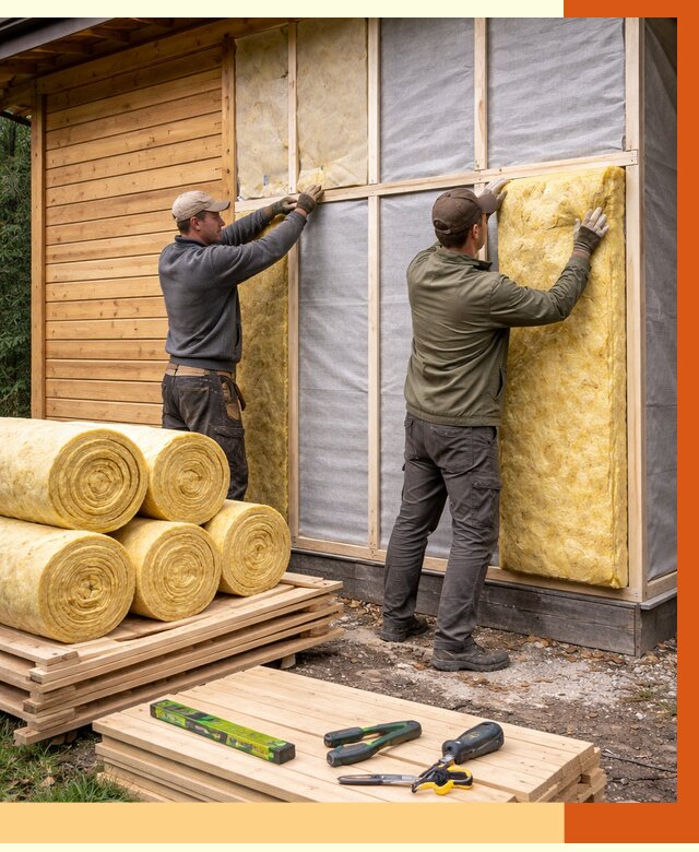 Утепление бани снаружи в октябрьском от 88035 руб. под ключ | ТепломастерКтб