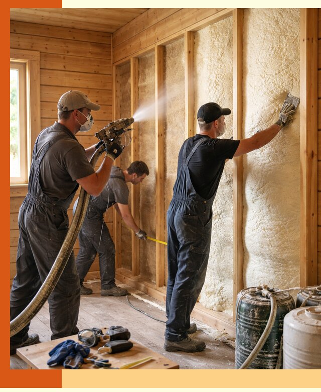 Утепление бани пенополиуретаном (ППУ) в октябрьском