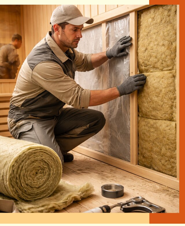 Утепление сауны изнутри в октябрьском от 6732 руб. за м2 | ППУ, под ключ — ТепломастерКтб