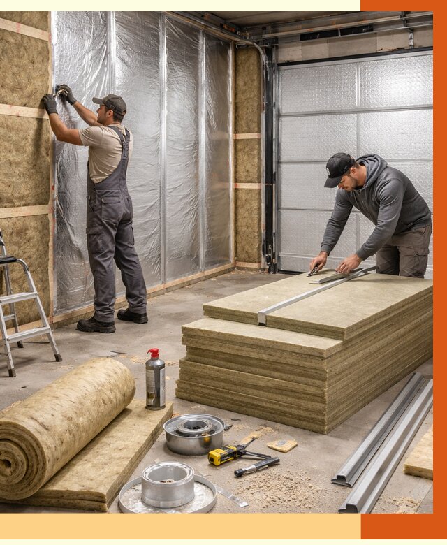 Утепление гаража в октябрьском от 4661 руб/м2 — комплексное утепление ворот и стен | ТепломастерКтб