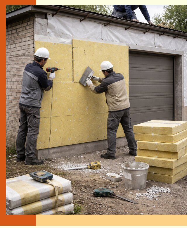 Утепление гаража снаружи в октябрьском качественно и надёжно