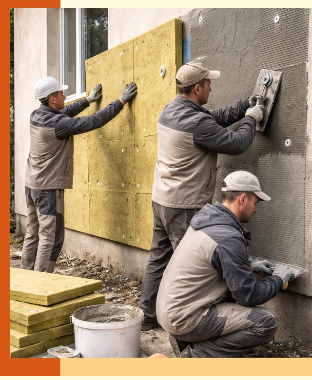 Утепление фасада под штукатурку в октябрьском — энергоэффективная технология