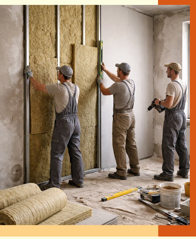 Утепление стен изнутри в октябрьском от 2330 руб/м² под ключ | ТепломастерКтб