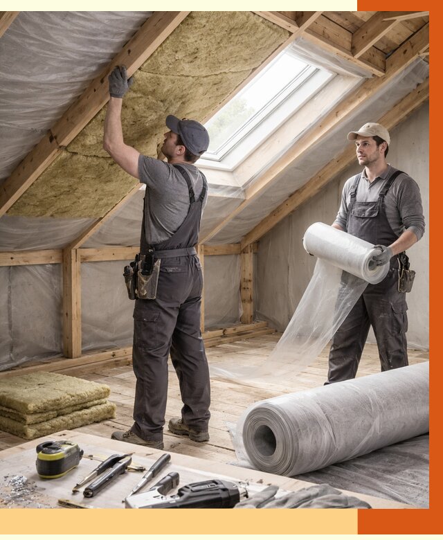 Утепление крыши изнутри мансарды в октябрьском от 4350 руб./м² | ТепломастерКтб