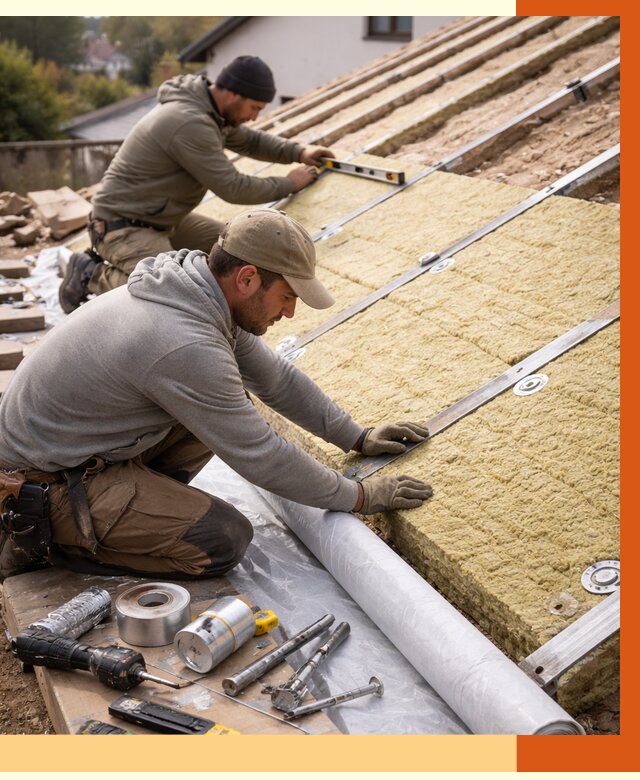 Утепление крыши снаружи в октябрьском под ключ от 1243 руб./м2 | ТепломастерКтб