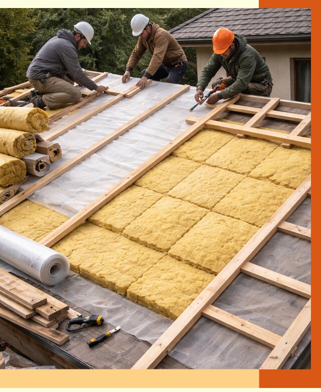 Утепление скатной крыши в октябрьском от 1295 руб./м2 под ключ | ТепломастерКтб