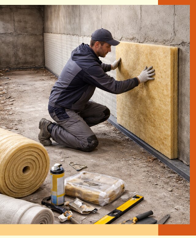 Утепление фундамента изнутри в октябрьском от 4350 руб./м2 — работы под ключ | ТепломастерКтб