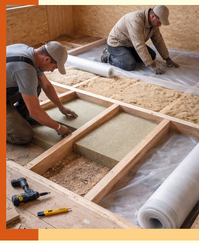 Профессиональное утепление деревянного пола в октябрьском