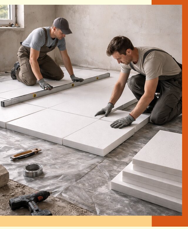 Утепление бетонного пола в октябрьском от 2589 руб/м2 — монтаж и цена | ТепломастерКтб