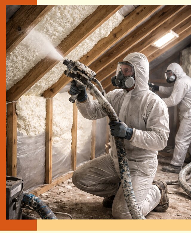 Утепление чердака пенополиуретаном (ППУ) в октябрьском