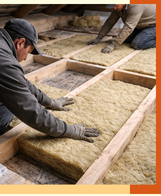 Утепление чердака минватой в октябрьском от 3625 руб/м2 под ключ | ТепломастерКтб