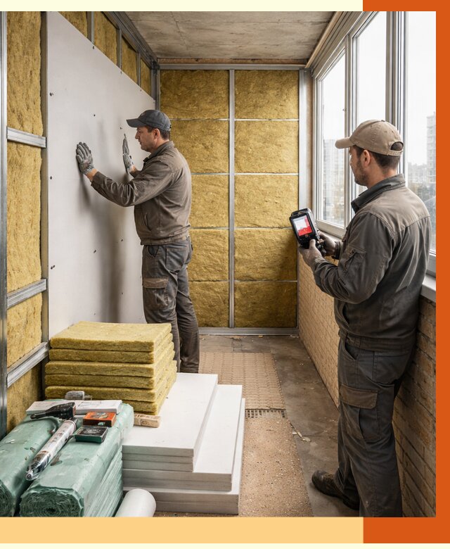 Утепление балкона в Октябрьском от 4661 руб. под ключ | ТепломастерКтб