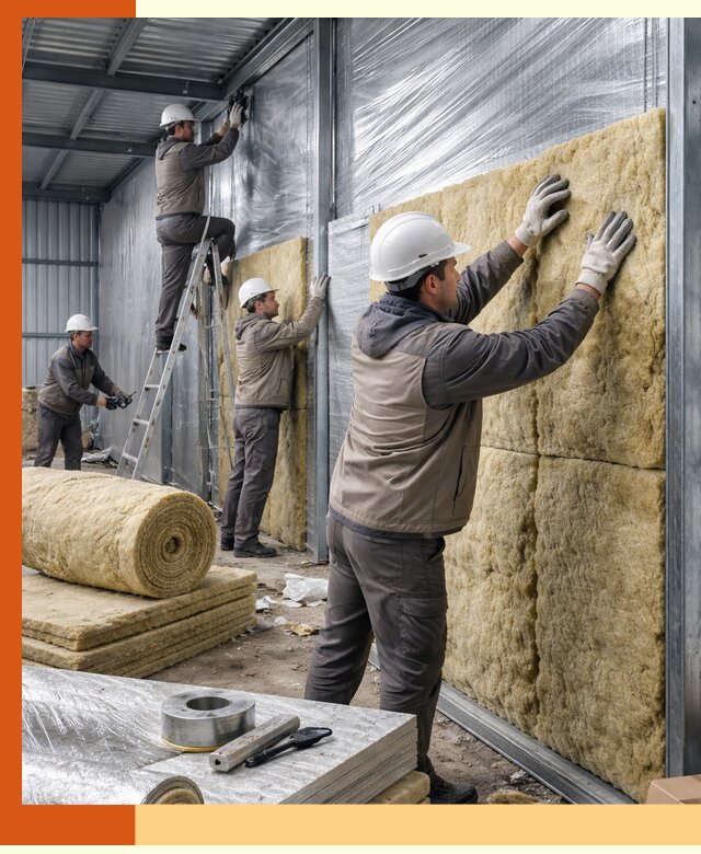 Утепление металлического склада в октябрьском: теплоизоляция и герметизация