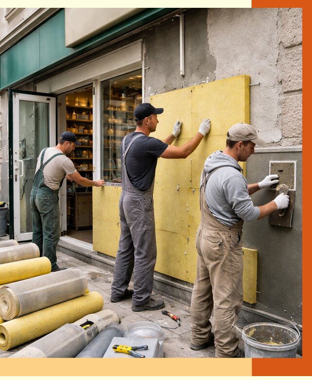 Утепление магазина в октябрьском от 4661 руб/м2 — цена, стены и снаружи | ТепломастерКтб