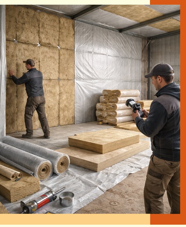 Утепление теплого склада в октябрьском под ключ от 11911 руб/м² | ТепломастерКтб