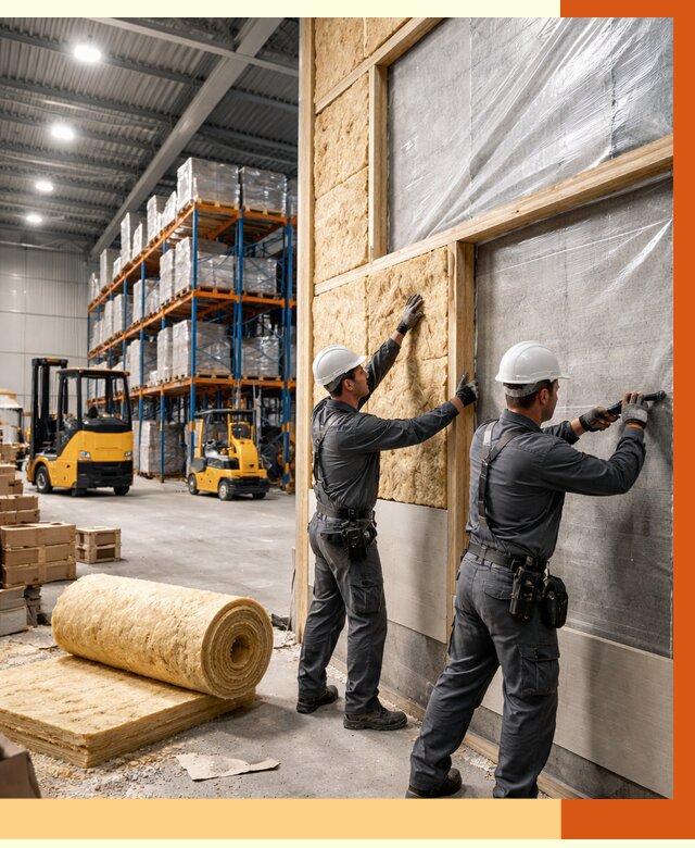 Утепление склада с техникой в октябрьском от 4350 руб./м2 — комплексно под ключ | ТепломастерКтб