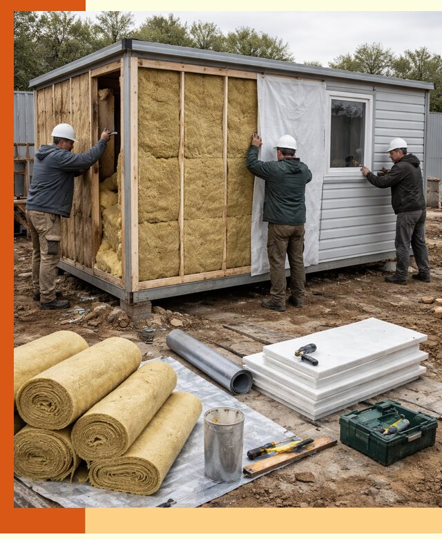 Утепление строительной бытовки под ключ в октябрьском для любых условий
