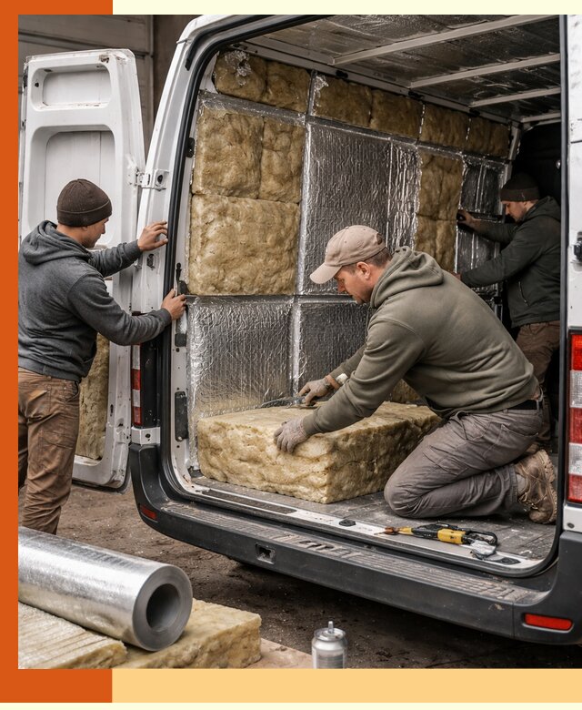 Утепление фургона в октябрьском: профессиональная теплоизоляция и шумоизоляция
