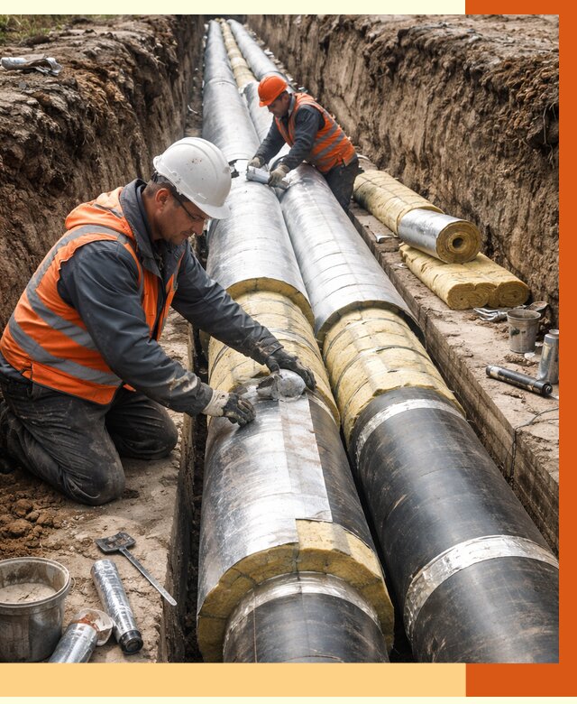 Утепление теплотрассы в октябрьском от 4661 руб./м2 — ппу и комплексная изоляция | ТепломастерКтб