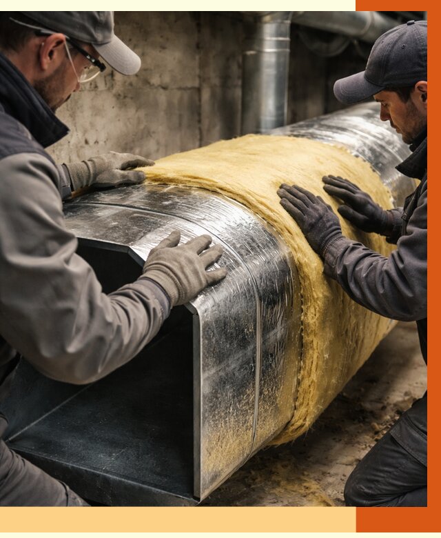 Утепление воздуховодов в октябрьском от 4350 руб. — теплоизоляция вентиляции | ТепломастерКтб