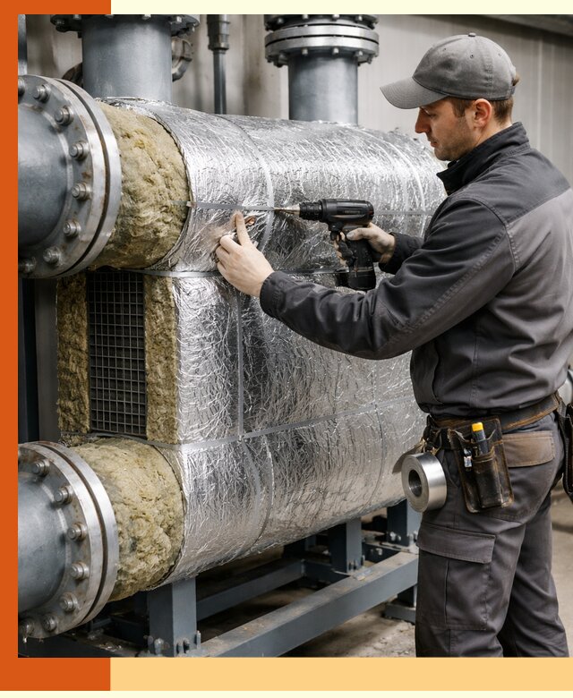 Утепление теплообменника в октябрьском — профессиональная теплоизоляция оборудования