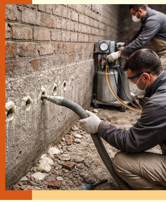 Заполнение колодцевой кладки ППУ в октябрьском быстро и герметично