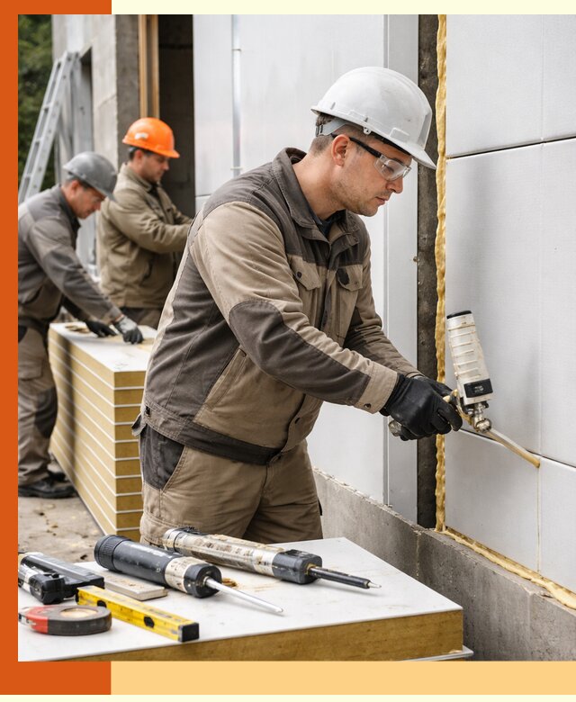Утепление сэндвич-панелей пенополиуретаном в октябрьском