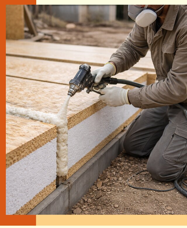 Утепление СИП-панелей пенополиуретаном (ППУ) в октябрьском