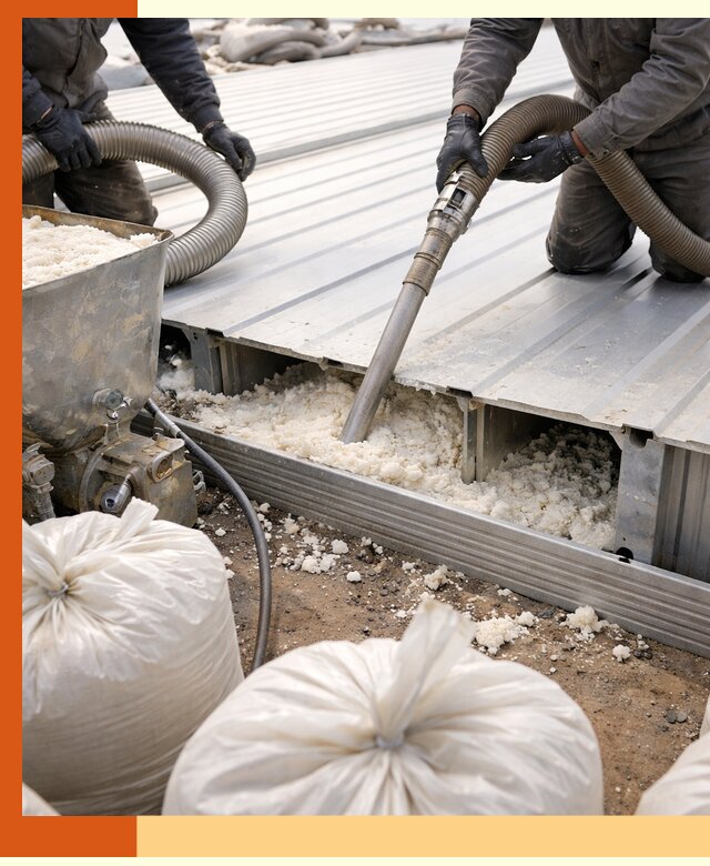 Заполнение пустот кровельных панелей пенными и мокрыми герметиками в октябрьском