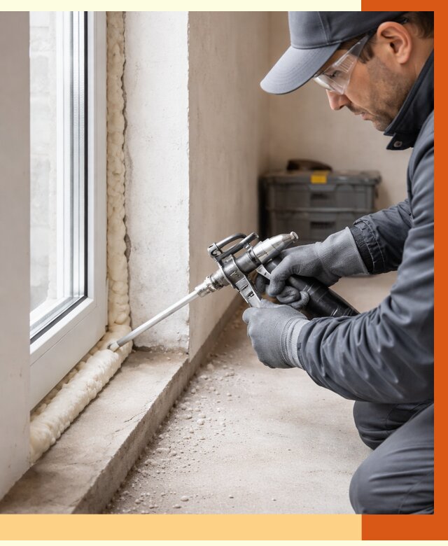 Герметизация стыков ППУ в октябрьском от 1709 руб. за м2 — утепление примыканий под ключ | ТепломастерКтб