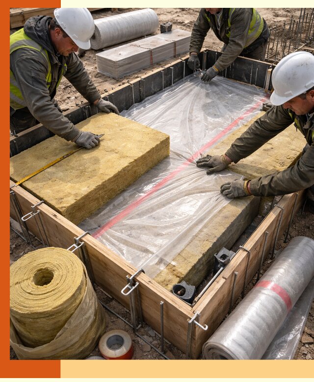 Теплоизоляция опалубки для строительства в октябрьском