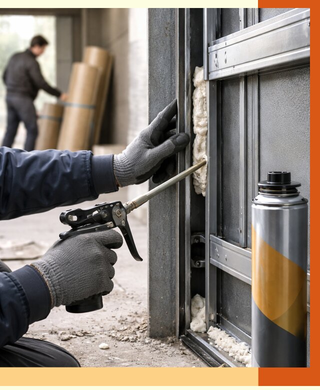 Заполнение пустот ворот в октябрьском от 4661 руб. — заливка ППУ, утепление под ключ | ТепломастерКтб