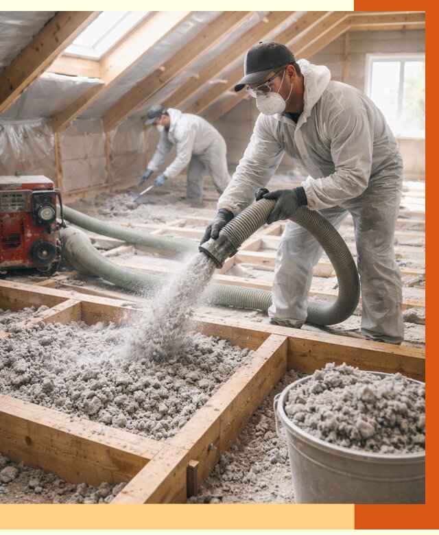 Утепление эковатой в октябрьском от 3055 руб./м2 — монтаж и задувка | ТепломастерКтб