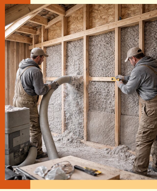 Утепление эковатой стен, потолков и перекрытий в октябрьском