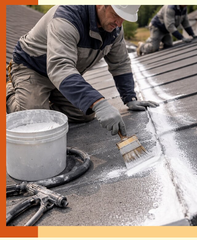 Утепление кровли жидкой теплоизоляцией в октябрьском