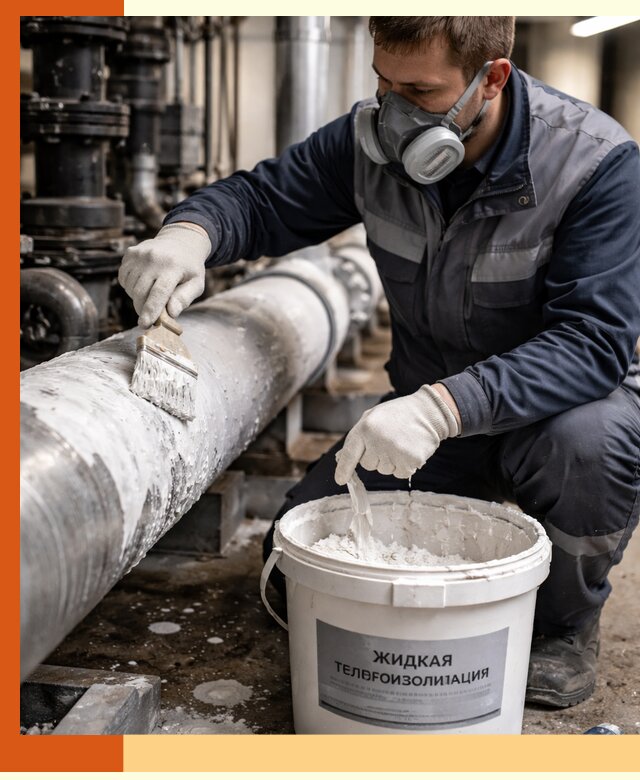 Утепление оборудования жидкой теплоизоляцией в октябрьском