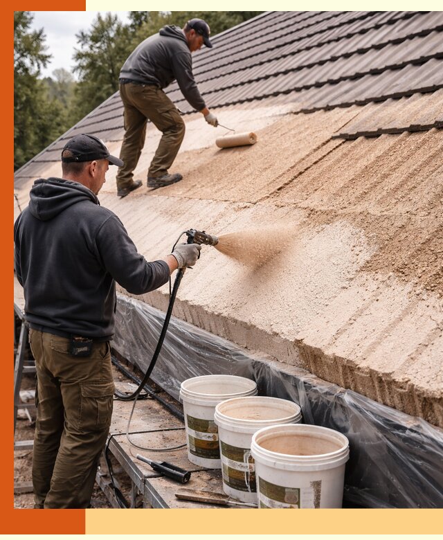 Утепление кровли жидкой пробкой в октябрьском для домов и зданий