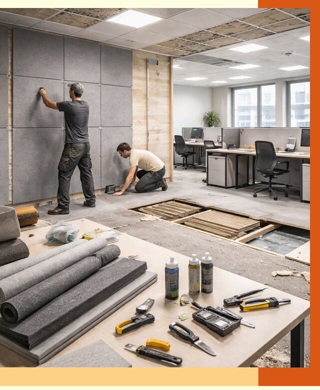 Профессиональная шумоизоляция офиса в октябрьском от 6991 руб. за м2 | ТепломастерКтб