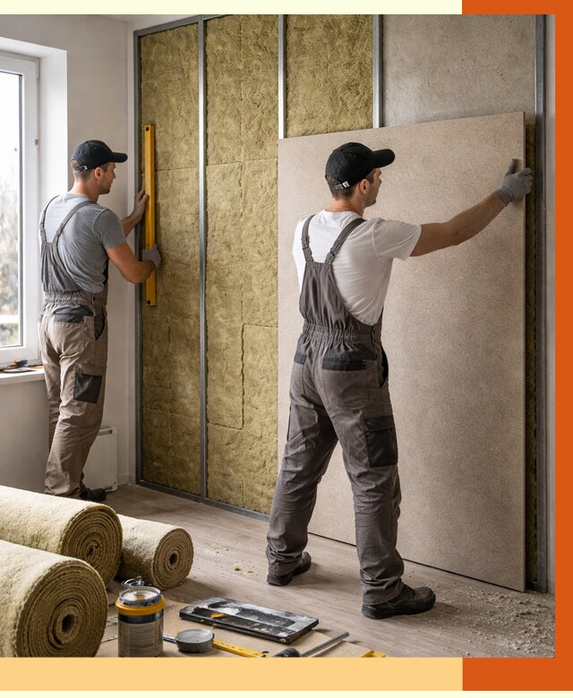 Шумоизоляция стен в октябрьском от 4661 руб/м2 — звукоизоляция стен под ключ | ТепломастерКтб